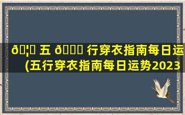🦅 五 🐟 行穿衣指南每日运势(五行穿衣指南每日运势2023年4月九号)